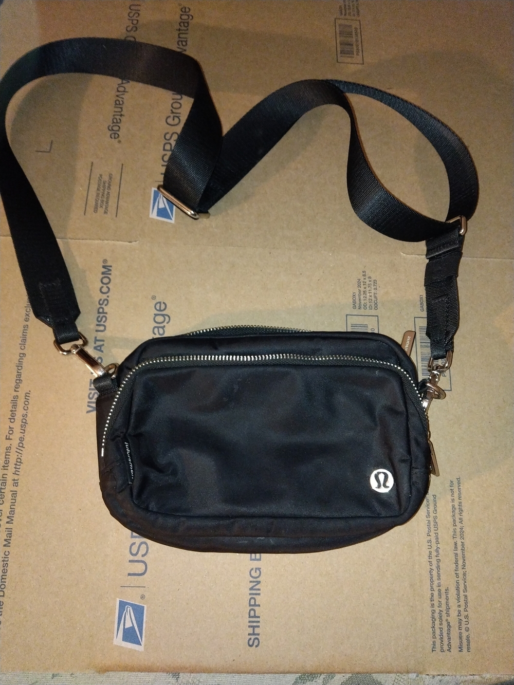 lululemon athletica Black Nylon Crossbody Belt Bag